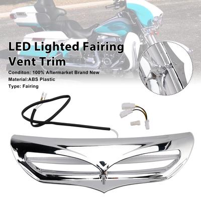 LED Lighted Fairing Vent Trim For Electra Street Glide FLHTCU 2014-2022 Chrome