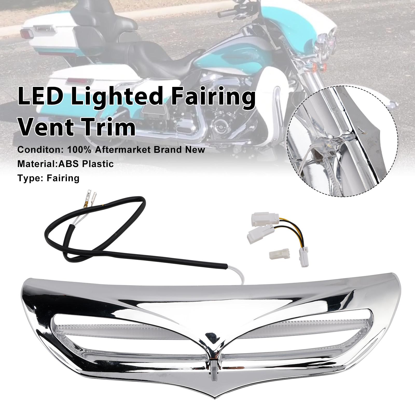 

LED Lighted Fairing Vent Trim For Electra Street Glide FLHTCU 2014-2022 Chrome