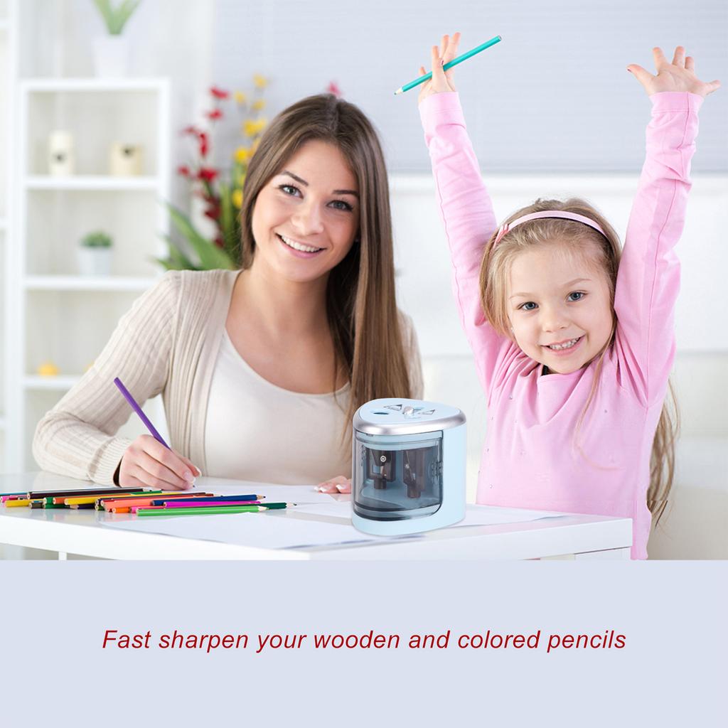 Multi Functional Automatic Electric Pencil Sharpener Battery Operated with 2 Holes(6 8mm   9 12mm) for Home School