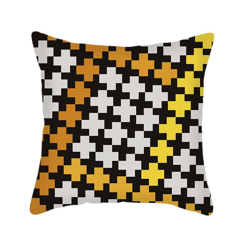 Nordic Cushion Pillow Geometric Linen Pillow Cover Yellow European Nordic Ins Style Cushion Cover
