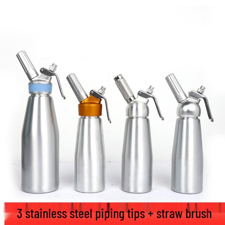 Aluminiowy pistolet do bitej śmietany i spieniacz do kawy i dekoracji ciast