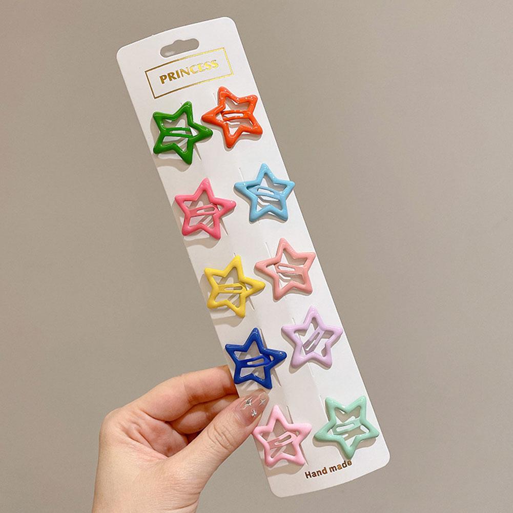 10Pcs 3cm Children Cute Colorful Star Shape BB Hair Clips Kids Headwear Girls Lovely Hairpins DIY Hair Accessories