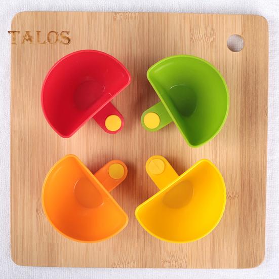 4Pcs Dip Clip Set for Bowls Plates Food-Grade Sauce Dish Dishwasher Safe Portable Seasoning Box for Spice Tomato Sauce Salt Veggie Vinegar Ketchup