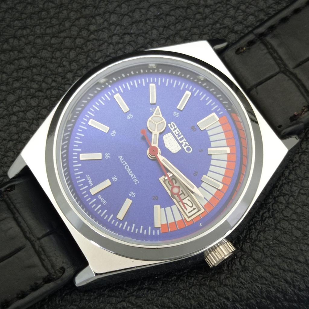 REFURBISHED SEIKO 5 AUTOMATIC 6309A VINTAGE JAPAN MENS BLUE DIAL WATCH A440889-4