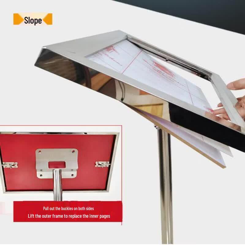 A3 Adjustable Silver Stainless Steel Display Stand