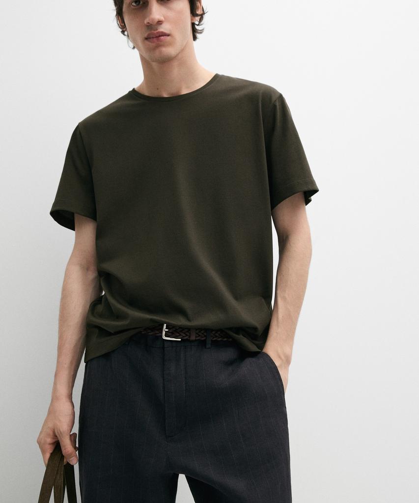 Masimodutti 100% Cotton T-Shirt Shoulder Detail