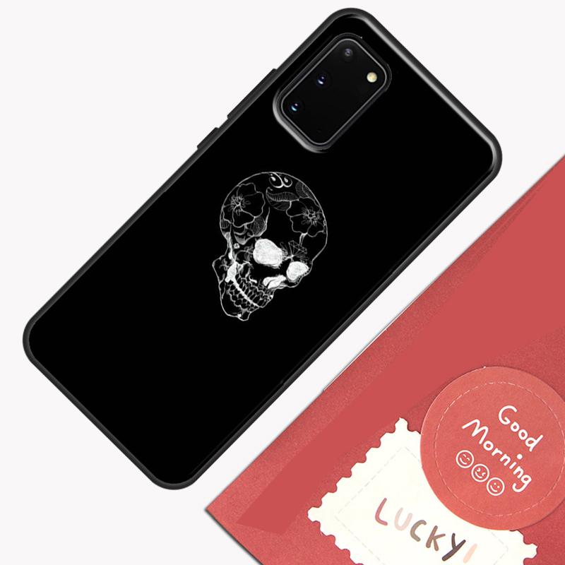 Black Aesthetics Skull Skeleton Phone Case For Samsung Galaxy S24 S26 Ultra S20 S21 S22 S23 S25 Plus S10 S25 FE Cover Shell
