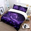 Purple Dragon Art Decor Set Soft Comfortable Duvet Cover Bedding Set Included 1*Duvet Cover & 2*Pillowcases, Gift