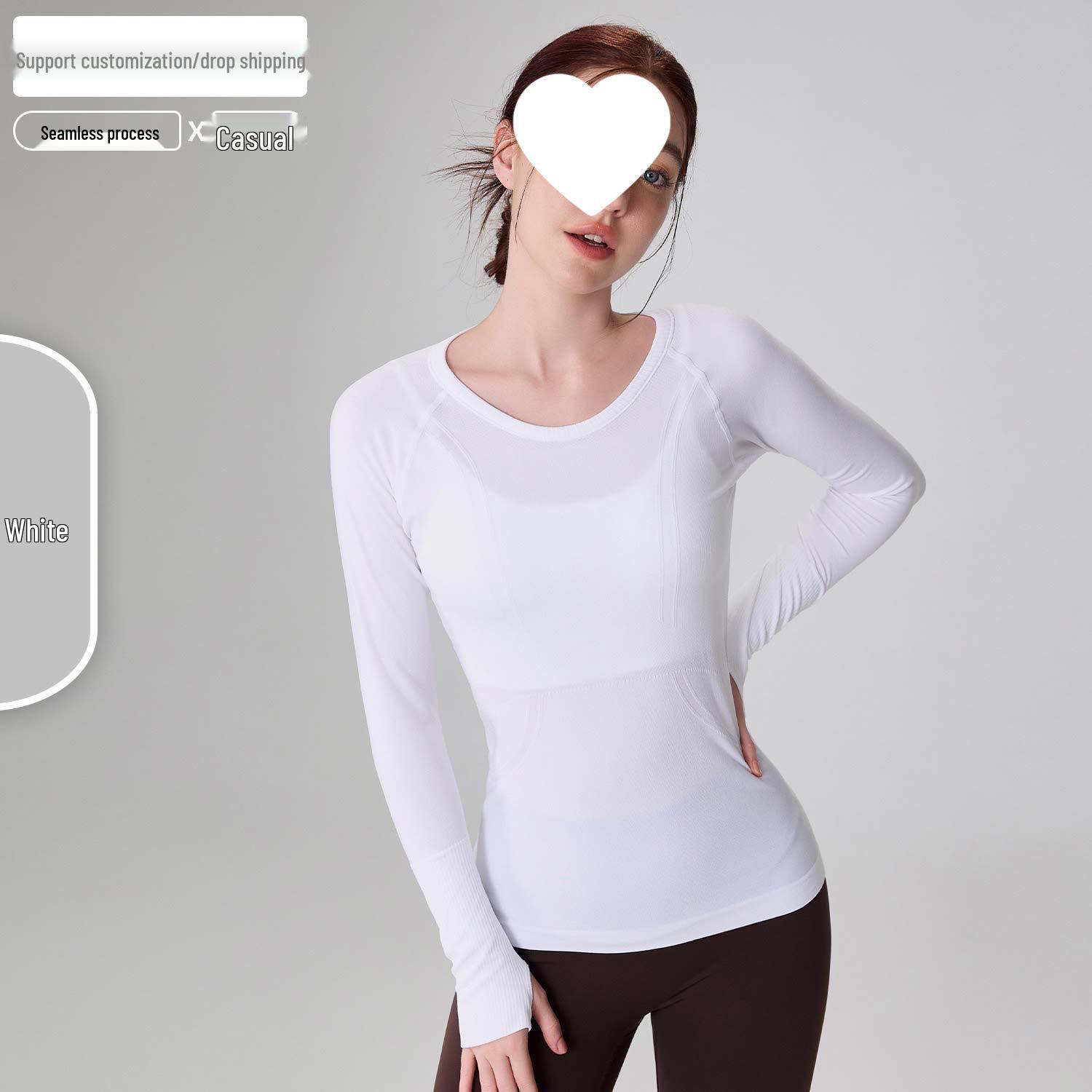 

Women s Autumn Nude Seamless Slimming Yoga Top - Long Sleeve, Breathable, Round Neck Fitness Wear 10
