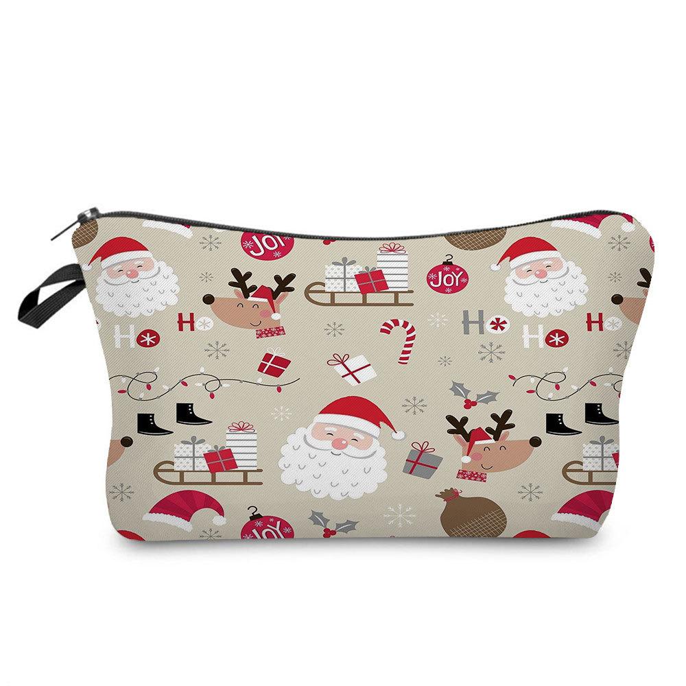 Women Snowman Print Cosmetic Bag Toiletries Organize Travel Storage Case 6766