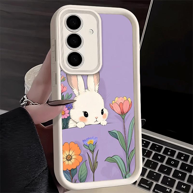 Phone Case for Samsung Galaxy A17 A16 A15 A14 A13 Cute Cartoon Bunny Rabbit A56 A36 A26 A55 A35 A25 A54 A34 A24 A53 A33 A23 A07