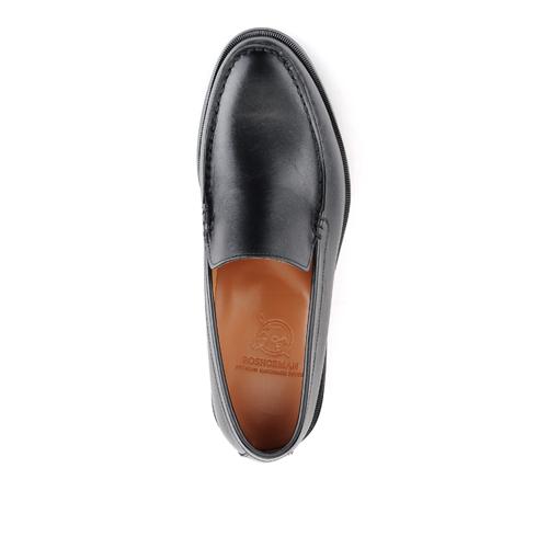Roshoeman 8063 Loafer Slip-Ons Black Kip