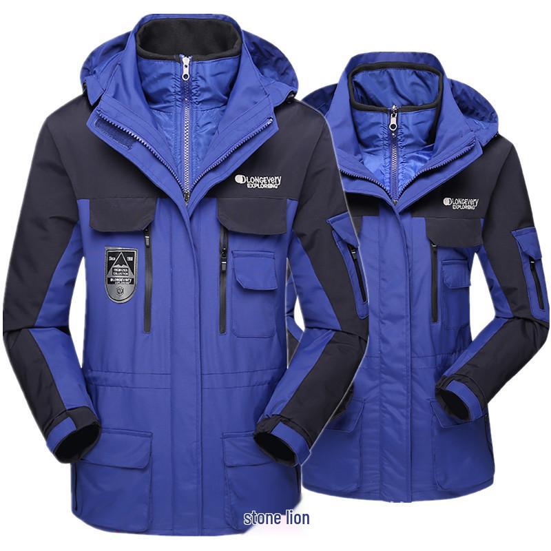 Unisex Windproof Jacket: 3-in-1 Down Cotton Outdoor Fishing Coat