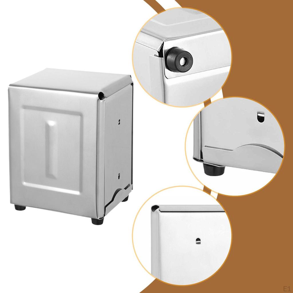 Stainless Steel Tissue Box Cover Facial Napkin Holder Organizer Gift Double Sided Adjustable for