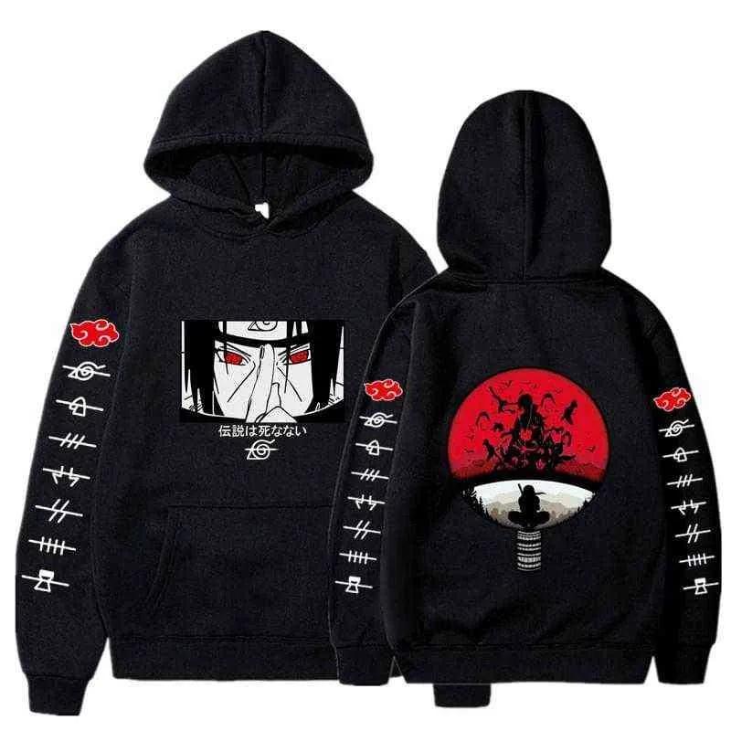 Itachi bluza z kapturem bluza anime Uzumaki Akatsuki Sakura Kakashi Sasuke Hinata Hyuga bluzy w stylu harajuku mężczyźni kobiety ubrania
