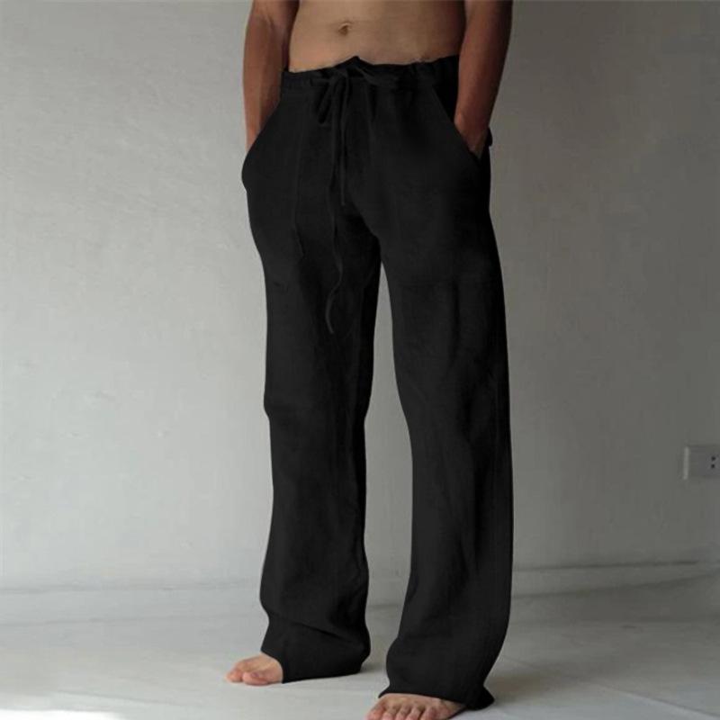 2022 Hot-Selling Men's Casual Linen Solid Color Thin Long Pants