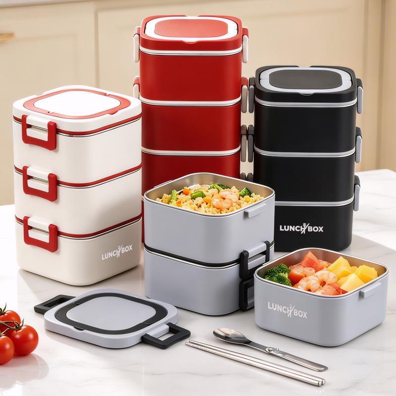 316 Stainless Steel Insulated Bento Lunch Box, Microwaveable Meal Container for Office Workers