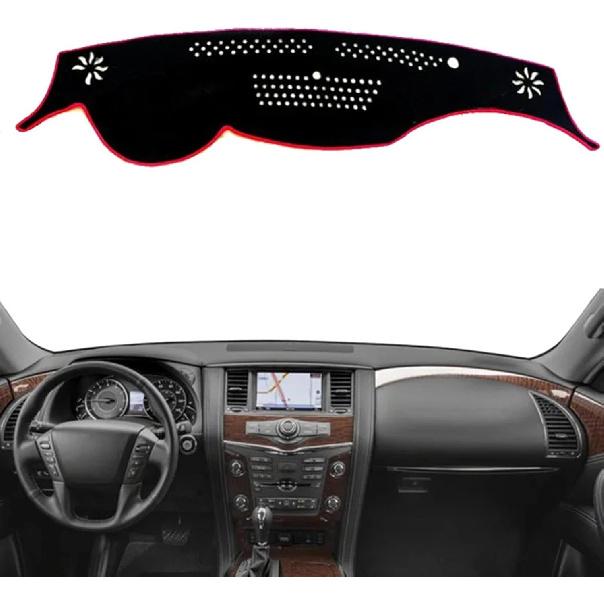 Fit for Infiniti QX56 2011-2013,Dash Cover,Non-Slip Dash Board Covers,Black Dash Cover Mat,Car Interior Decoration Accessories, Lhd Red Edge