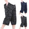 Caprihosen mit Reißverschluss Elastischer Bund Lässig Mehrere Taschen Hohe Taille Gerade Cargoshorts Streetwear