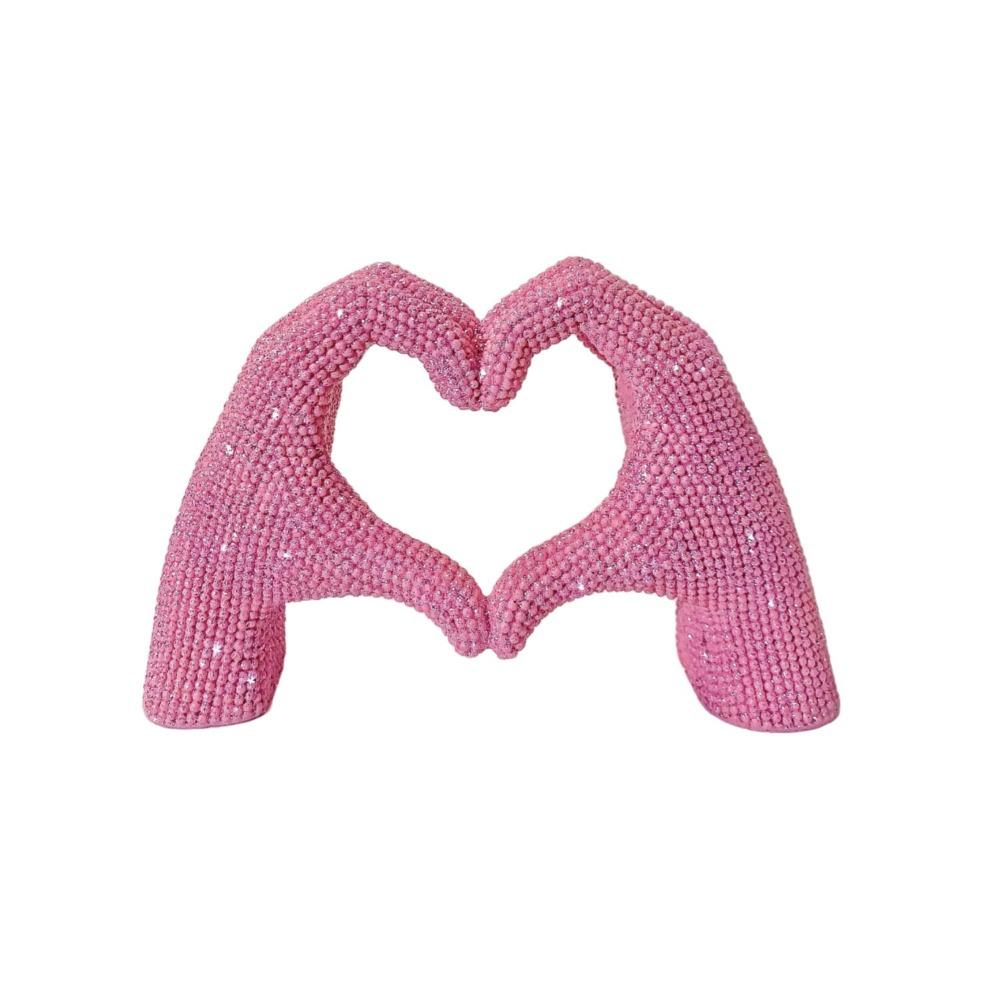 

Dot Bead Gesture Decoration Heart Love Sculpture Cute Heart Finger Statue Wedding Ornament 13*7.5*4.7cm