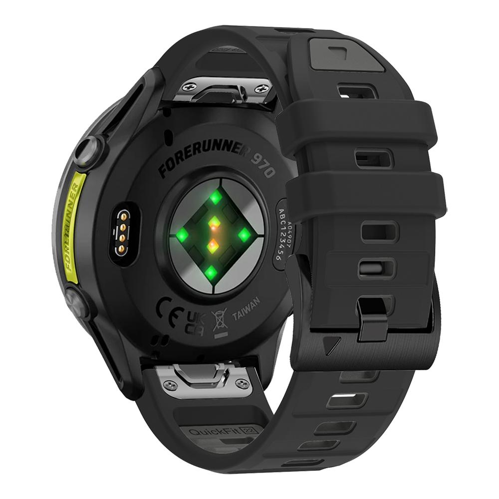 QuickFit 22mm Two-Tone Silicone Band For Garmin Forerunner 970 965 955 Solar 945 935 745 Descent G2 Fenix E Watch Strap Bracelet