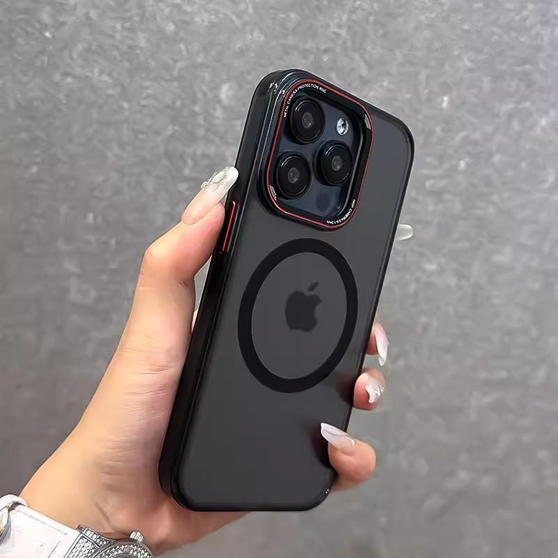 Acrylic Magnetic Suction Suitable for Apple 16prox Mobile Phone Case IPhone 15 Ice Color Transparent 14 Metal Ring Protection Case