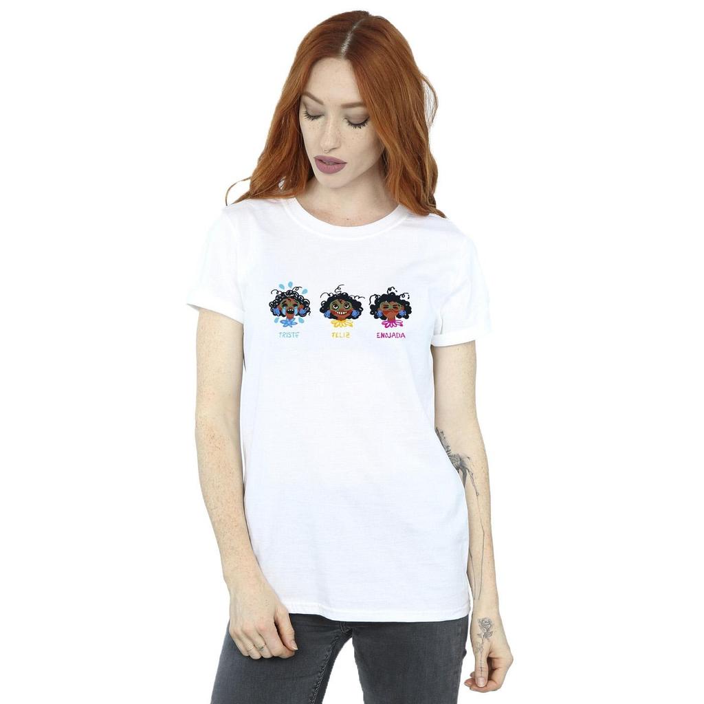 Disney Womens/Ladies Encanto Triste Feliz Enojada Cotton Boyfriend T-Shirt