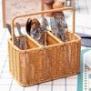 With Handle Utensil Storage Basket Large Capacity Woven Cutlery Organizer  Outdoor Camping
