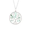 Handmade Wrapped Silver Silk Natural Crystal Gravel Wrapped Tree Of Life Fruit Tree Pendant N94