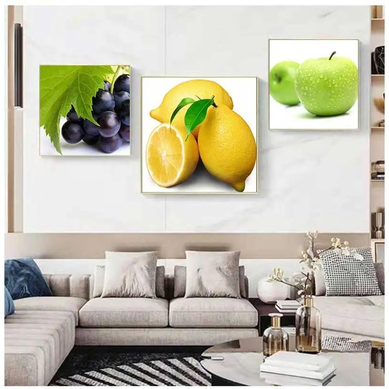 Grape Apple Lemon Picture Posters and Print Kitchen Decoration Abstract Fresh Fruit Wall Art Canvas Painting Living Room