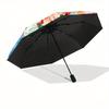 1pc Snow White, Cinderella, Jasmine, Aurora, Ariel Pattern Automatic Umbrella is Fashionable and Good-Looking, a Portable 3-Fold Umbrella, S