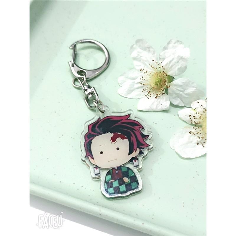 Anime Keychains Keychain Demon Slayer Kimetsu No Yaiba Acrylic Key Ring Cute Funny Cartoon for Friends