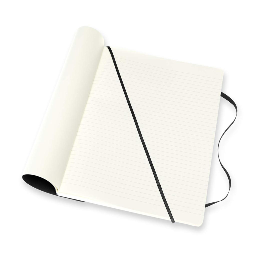 Moleskine Classic Notebook, Double Layout (Plain x Ruled), Softcover, XL, Black, NB413SBK