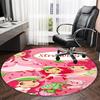 1pc Strawberry Princess4 Print Round Carpet Chair Round Carpet Suitable for Bedroom Living Room Home Decorative Carpet
