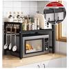 1 uitbreidbare magnetron-plankorganizer van 42-64 cm, vocht- en roestbestendige magnetron-aanrechtorganizer, opbergruimte voor serviesgoed