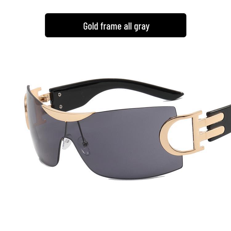 Large Frameless Y2K Sunglasses 2022 - Futuristic Sporty Design