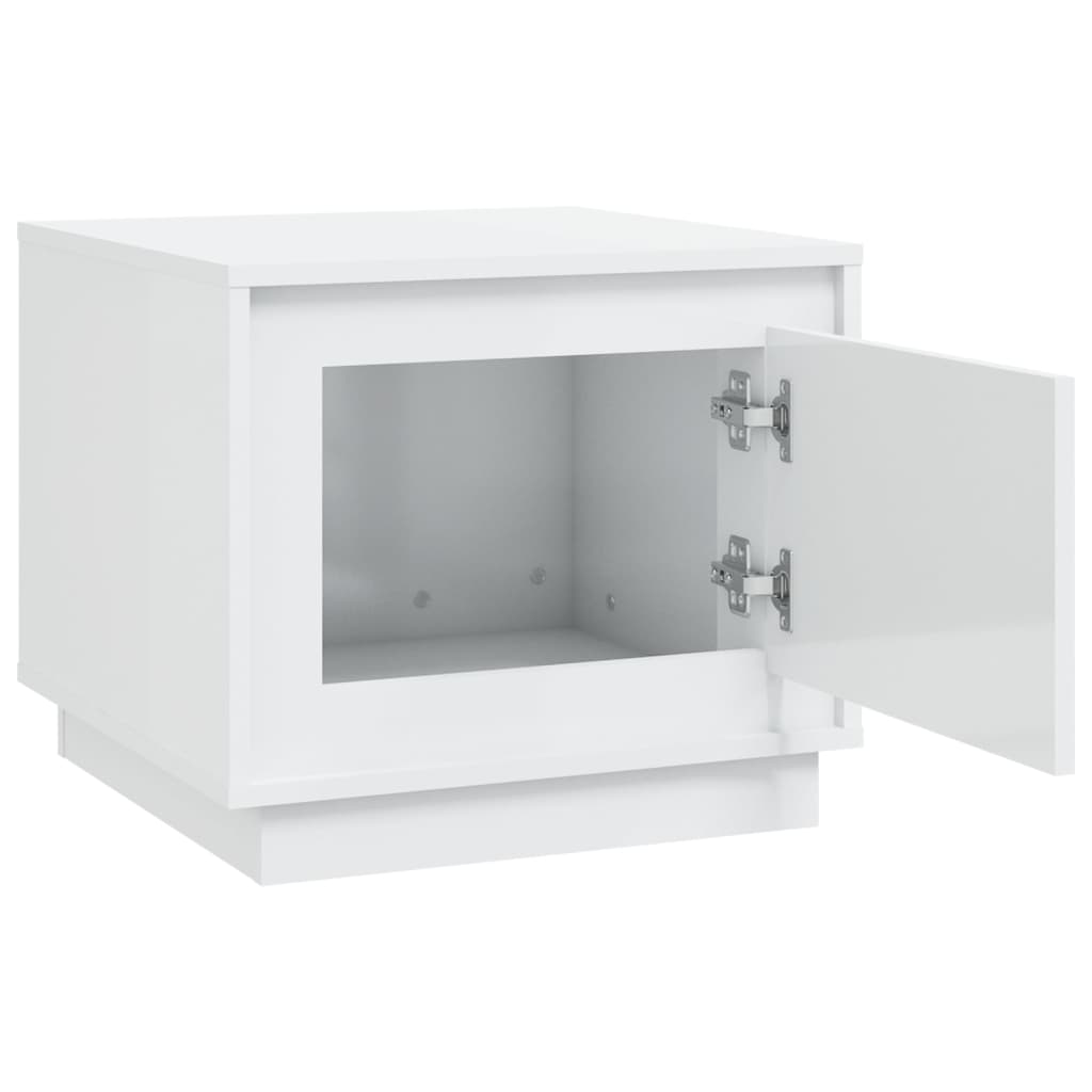  Coffee Table, High Gloss White, 51x50x44 Cm