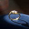 Ins Trendy Female 18k Gold Plated Wedding Ring 925 Sterling Silver 1 Carat Marquise Cut 5*10mm Twisted Moissanite Ring for Women