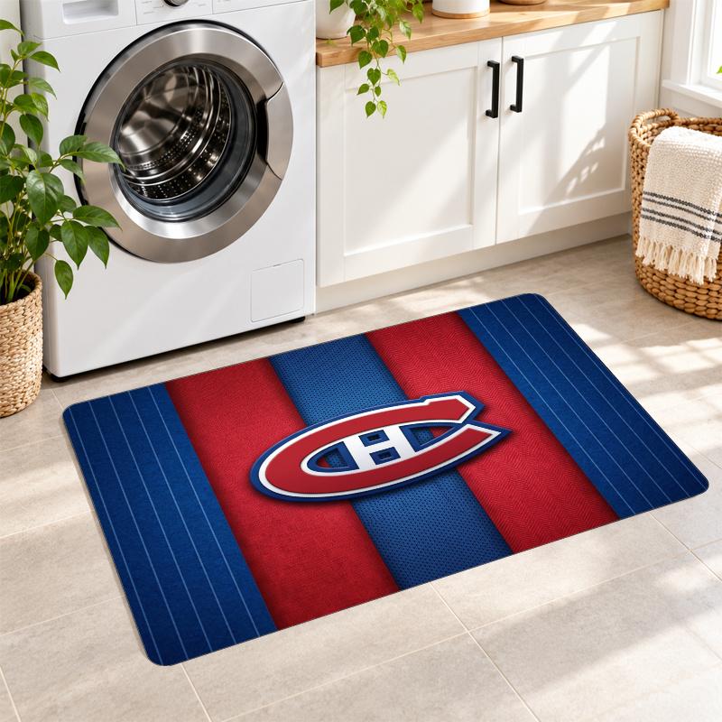 Flannel Kitchen Mat Montreal Canadiens Soft Area Rug Non Slip Floor Carpet Home Decoration