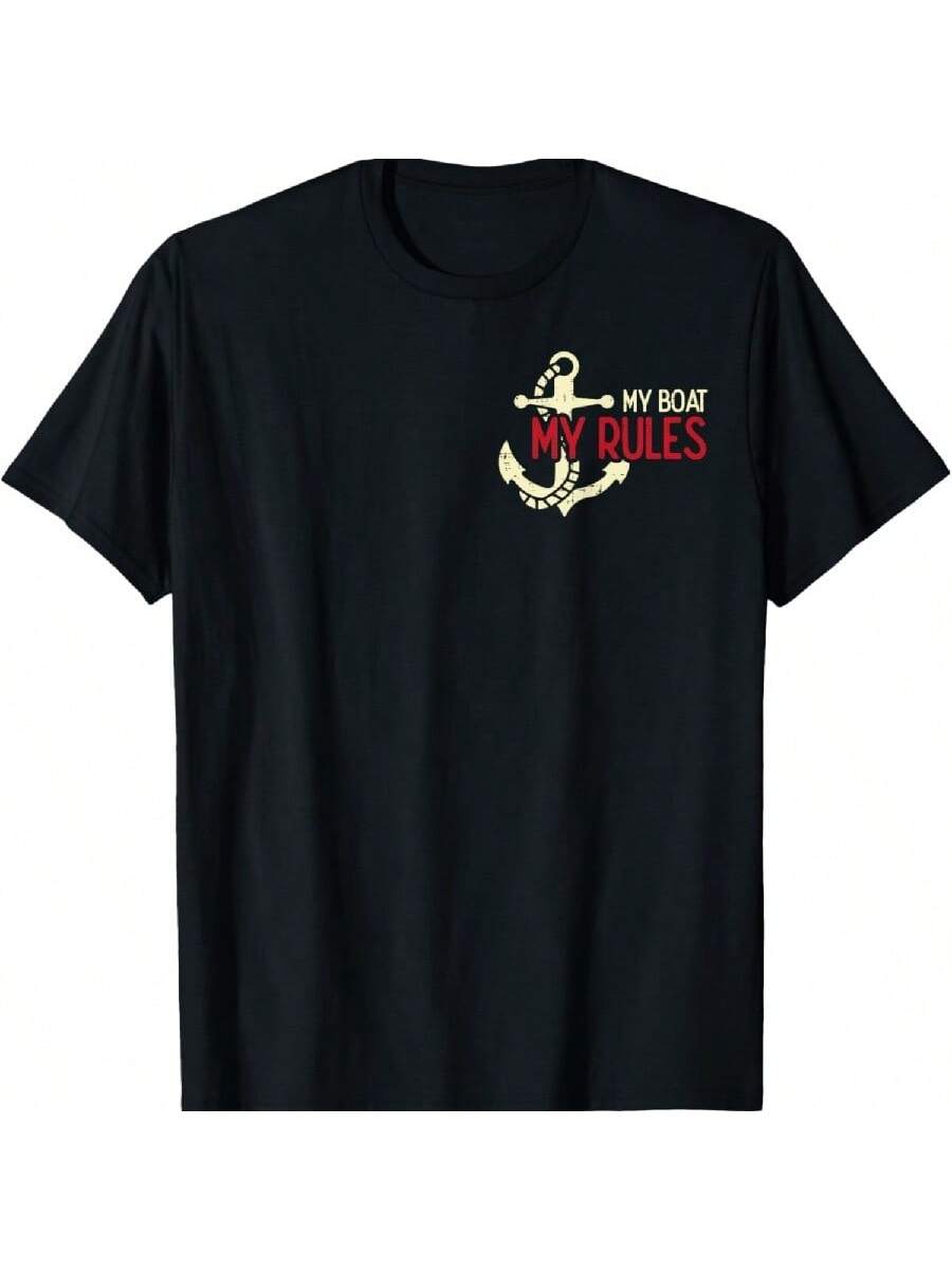 

My Boat Rules Pocket Captain Owner Boys Kids Youth Men Women T-Shirt XXXXXL чёрный