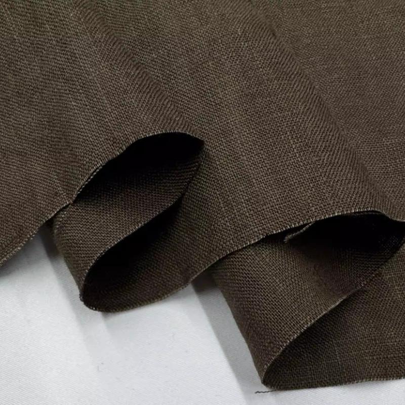 Tissu Pur Lin Lin Lavé Confortable Respirant Tissu Printemps Été DIY Robe Pantalon Large Veste Légère Vêtement