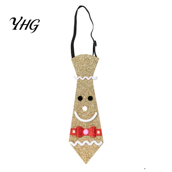 Holiday Atmosphere Clothing Adjustable Glitter Christmas Necktie, Non-woven Fabric Dress Up Costume Quick Wear Necktie Accessories, Sparkling