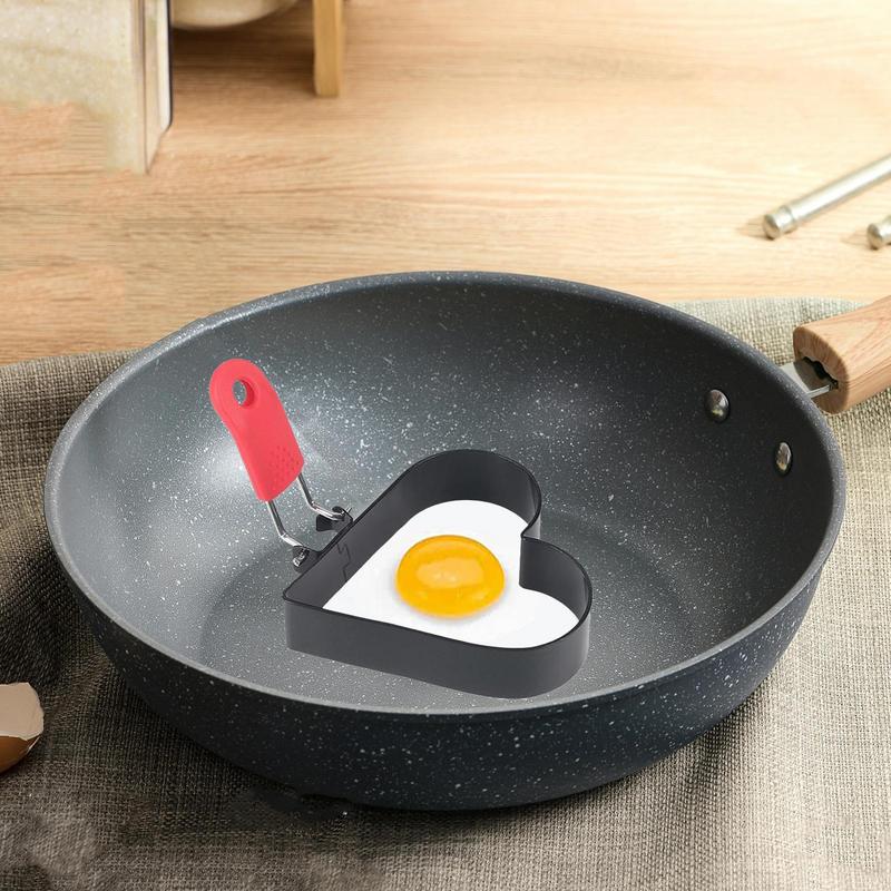 Egg Rings Non-stick Heart Egg Patty Maker Mold For Breakfast Professional Kitchen Muffins Cooking Mold For Hotel Cafe Restaurant