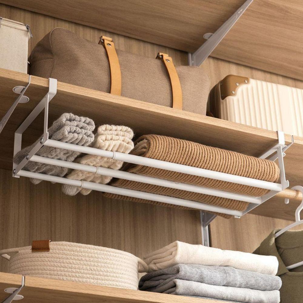 Adjustable Shoe Rack | Space-Saving Layered Organizer For Home Shoe Cabinets | Under-Shelf Shoe Holder With Hanging Basket