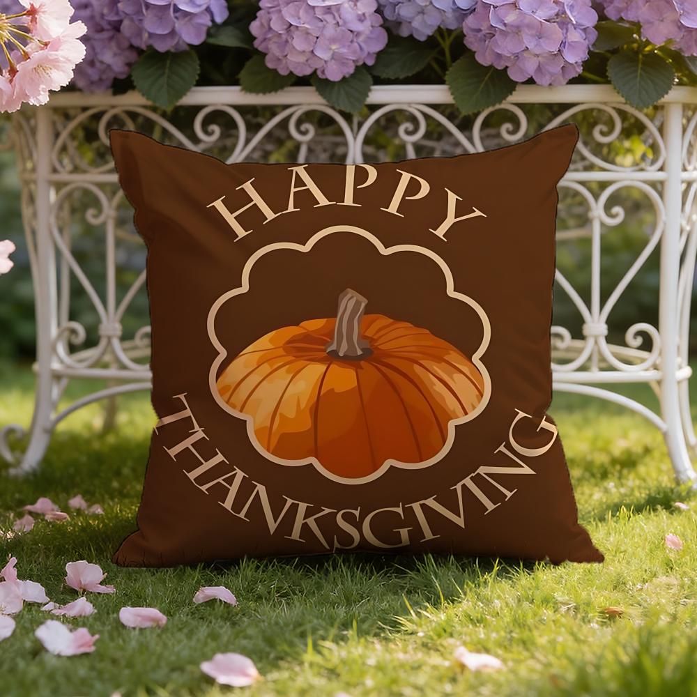 Holiday Thanksgiving Cushion Cover Home Car DualScene Pillow Cover Reversible for Premium Comfort