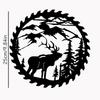 Metal Wall Art - Deer In the Forest with Pine Trees - Hanging Decor for Living Room, Bedroom, Mountain Lodge, Cabin, Woodland