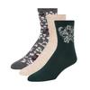 Womens/Ladies Floral Long Crew Socks (Pack of 3)