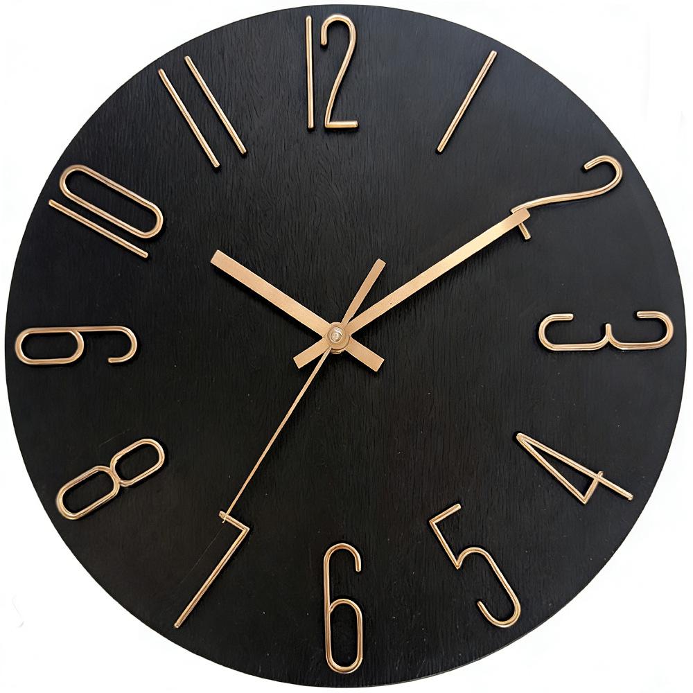 12-inch 30CM Plastic Spanish Wall Clock, No Glass, Light Luxury Decorative Design.