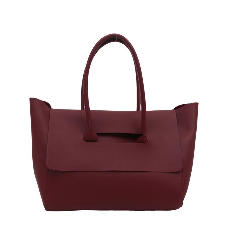 Large-capacity handbag, new fashion, foreign style, solid color, literary and minimalist style, women's commuting shoulder armpit bag