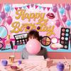 Birthday Makeup Themed Decoration Background Banner For Girls Party Props